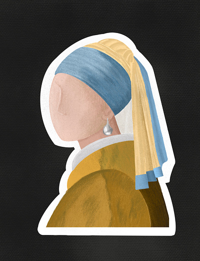 Girl with a pearl earring design earring girl graphic design illustration minimal painting pearl procreate