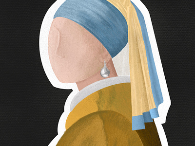 Girl with a pearl earring design earring girl graphic design illustration minimal painting pearl procreate