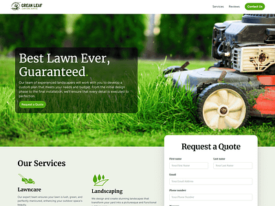 GreenLeaf Mowing - Lawn Mowing website branding landscaping lawn lawn mowing outdoors ui ux web design web development website