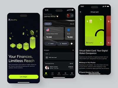 NexaPay - Finance mobile application app design application banking banking app design figma design finance finance app fintech fintech app fintech application ios mobile mobile app design mobile finance app product design ui ui design uiux ux