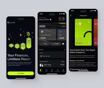 NexaPay - Finance mobile application app design application banking banking app design figma design finance finance app fintech fintech app fintech application ios mobile mobile app design mobile finance app product design ui ui design uiux ux