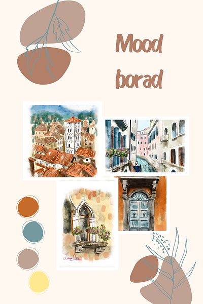 Italy in my mind caffe cartollina cobblestone street design illustration italy medeterranium mediaval terracotta travel tuscan warm color