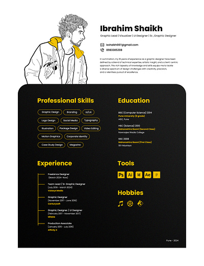 Modern CV - Ibrahim Shaikh cv graphic design