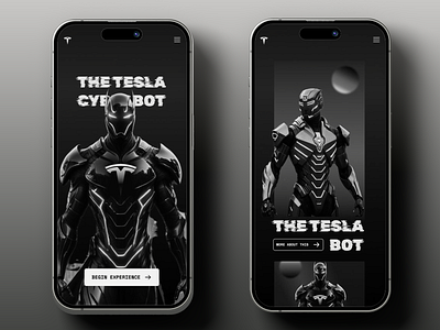 Explore the Future with Tesla Bot app cyber cyber technology digital innovation future technology futuristic futuristic design high tech interface industrial innovation interractive app mobile app design robotics technology tesla tesla ai ui ux ux ui design webdesign