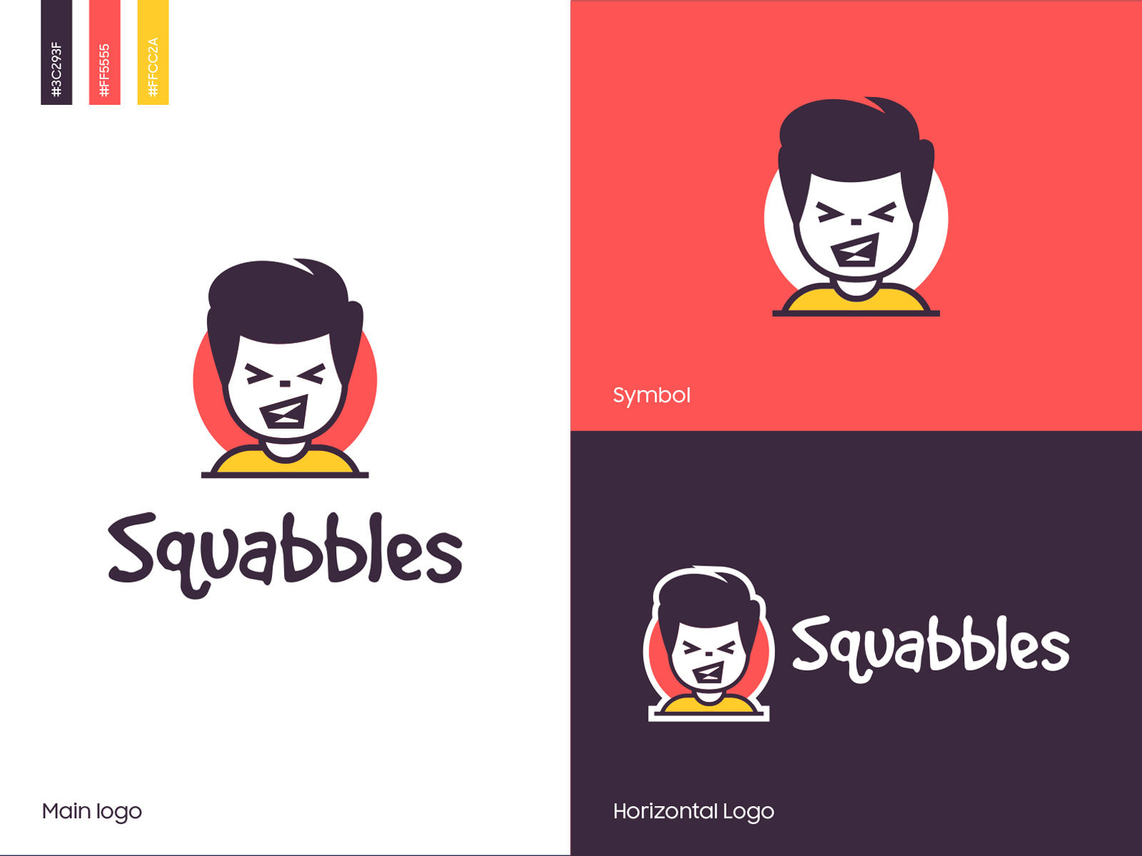 Logo Variation - Squabbles cartoon kidz logo logo design logos mascot logo red squabbles