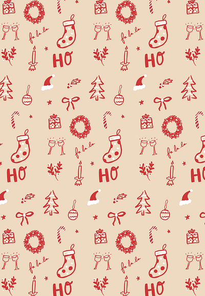 Christmas Tidings Pattern bows brand design branding inspo candy cane christmas design christmas illustration christmas pattern christmas tree christmas wrapping paper foliage holiday design holiday illustration illustration inspo presents santa stockings