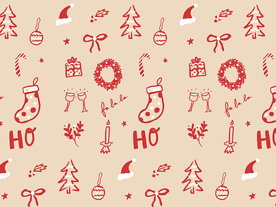 Christmas Tidings Pattern bows brand design branding inspo candy cane christmas design christmas illustration christmas pattern christmas tree christmas wrapping paper foliage holiday design holiday illustration illustration inspo presents santa stockings