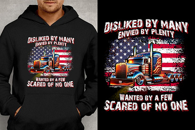 Trucker Shows American Spirit in Stylish Hoodie casual wear lifestyle model