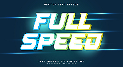 Full Speed 3d editable text style Template full speed