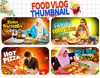 Food Vlog Thumbnail-YouTube Thumbnail-Thumbnail Design content design foodthumbnail foodvlog graphic design thumbnail thumbnail design thumbnails video vlog thumbnail youtube youtube thumbnails youtubethumbnail