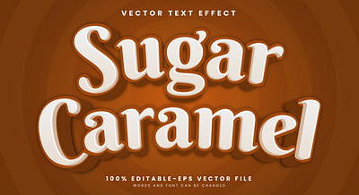 Sugar Caramel 3d editable text style Template crunchy bites