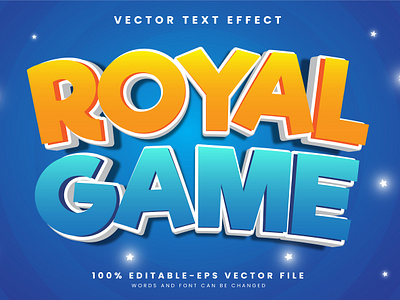 Royal Game 3d editable text style Template game time