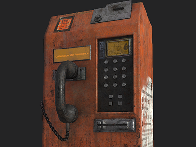 Old Coin Payphone animation assets blender coins digital 3d film games hard surface modeling old payphone product design props real real time realism street substance painter texturing visualization