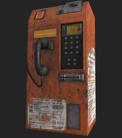 Old Coin Payphone animation assets blender coins digital 3d film games hard surface modeling old payphone product design props real real time realism street substance painter texturing visualization