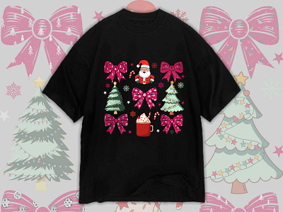 Christmas T-Shirt Design, Custome T-Shirt Design. bow christmas christmas shirt christmas t shirt christmas vector custom t shirt design free t shirt free t shirt design free t shirt design mockup graphic design illustration ribbon t shirt vector