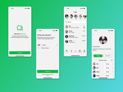 Link Up- Chat app app design ui ui design ux uxui