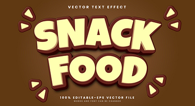 Snack Food 3d editable text style Template crunchy bites