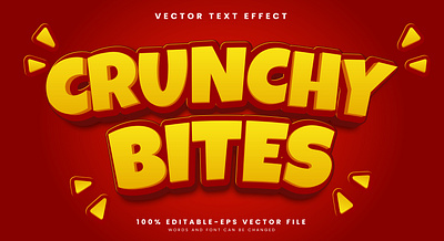 Crunchy Bites 3d editable text style Template crunchy bites