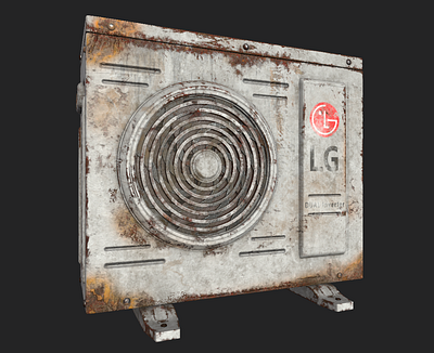 Air Conditioner air conditioner animation assets blender digital 3d film games hard surface industrial mechanical design modeling product design props real real time realism reality street substance painter texturing