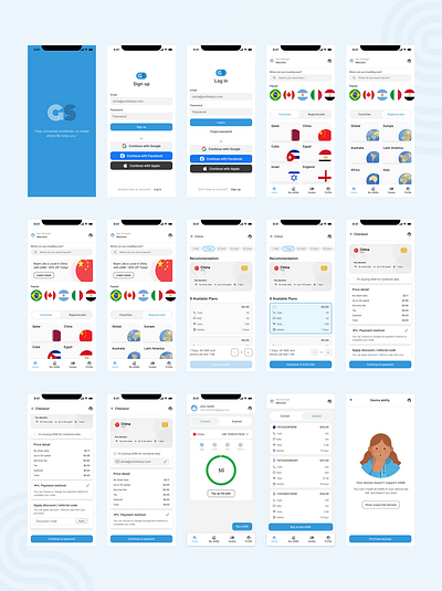 GlobeSIM design esim graphic design ui ux