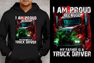 Heavy Truck T-shirt Design Template hard work