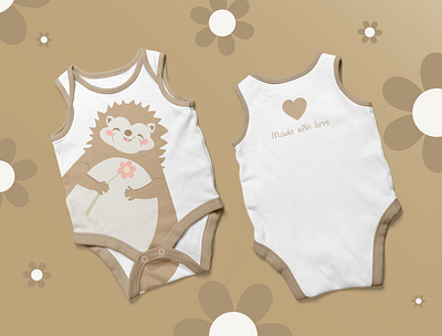 design for a baby bodysuit with a hedgehog animals bodysuit childcartoon childfashion childwear clothes design fashion graphic design hedgehog illustration vector