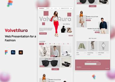 Fashion Landing page branding graphic design logo ui