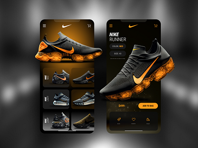 NIKE RUNNER mobile app app design graphic design mobile nike running running shoes shoes site sneakers ui ux