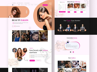 Beauty Salon website design. bueaty salon website business website design designer ecommerce website design figma designer landing page landing page design landing page ui salon salon website design ui ui design ui ux design ux website ui design