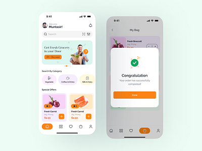 grocery app order screen bertobaseit branding design gorcery app uiux desing solution grocery app grocery app uiux deign logo minimal ui ux