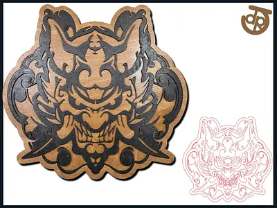 Oni Laser Wood Cut Wall Decor product design svg vector art wall decor