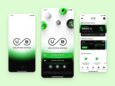 Bike Rental & Rewards Mobile App app bike design fast track mobile rental reservation rewards ui unlimited biking ux