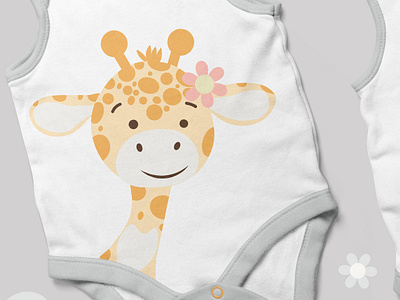 design for a baby bodysuit with a giraffe animals baby baby bodysuit babyfashion babystyle design giraffe graphic design illustration vector