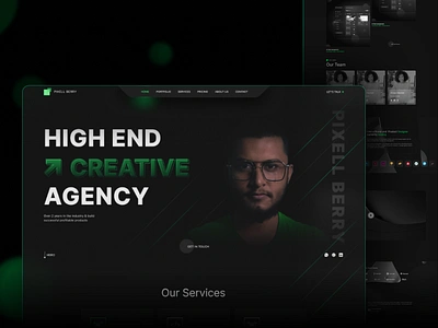 Agency Website Design agency website figma landing page pixell berry sibli noman uiux ux design