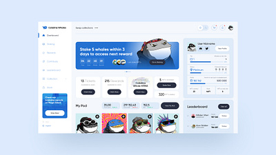 UI design for Catalina Whales blockchain crypto graphic design platform ui ux webdesign