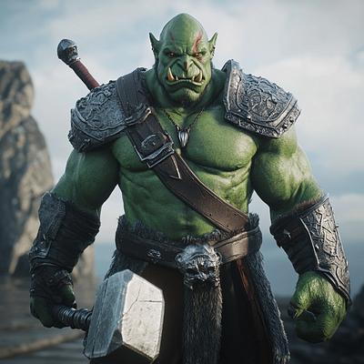 Duo Artstyle Orc Warrior. 3d art branding character design graphic design illustration