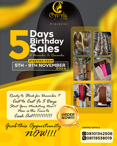 CYRYLS Hairline Birthday Flyer branding flyer graphic design logo