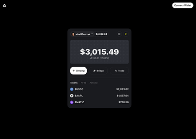 Wallet blockchain crypto dashboard design ui wallet web3