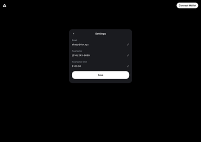 Settings blockchain crypto dashboard design settings ui wallet web3