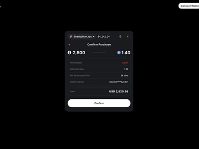 Confirm Purchase blockchain crypto dashboard design purchase ui wallet web3