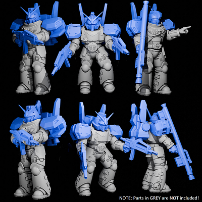 Gundam Marines 3d 3d art 3d model 3d printing 3d sculpting blender design warhammer