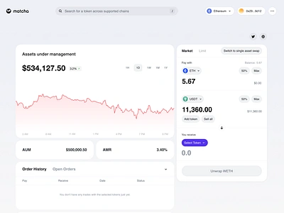 Matcha X 31Third - Multi Asset Swap blockchain crypto dashboard design multi asset swap ui web3