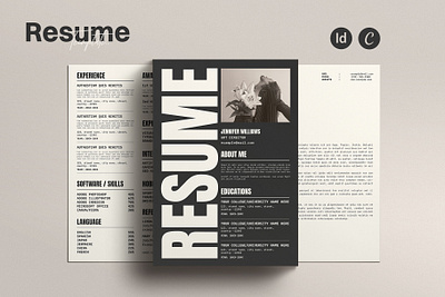 Resume - CV - Letter Template aesthetic tones blogger branding canva template collective creative resume cv design cv resume esume and cover letter feminine graphic design illustration indesign template letter design logo minimal modern project proposal resume design stylish