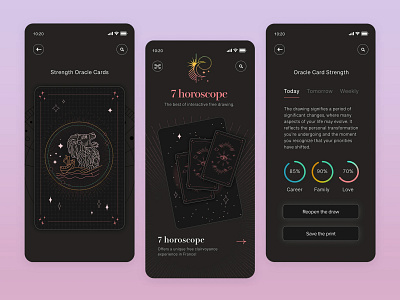 7horoscope: The Best of Tarot adobe xd app mockups graphic design mobile design motion graphics tarot app ui ux