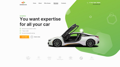 Car service "Advanced car" automotive car car service cars figma one page repair user inteface uxui vehicle web design