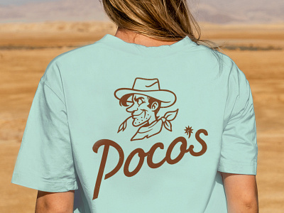 Poco's Sea Foam Shirt arkansas bandana branding cowboy cowboy hat cowpoke design flat hunter oden illustration illustrational design lettering liquor liquor store lockup mascot outlaw spur vintage