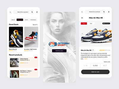 Integral Sport: Online Sports Store after effects digitalstore graphic design mobile design mobileux motion graphics sportsapp ui userexperience ux