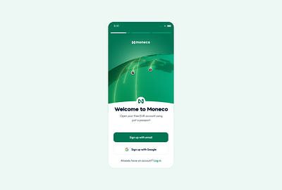 Onboarding mobile app for Moneco 3d animation app app onboarding fintech illustration minimalist moneco motion graphics onboarding splash ui ux