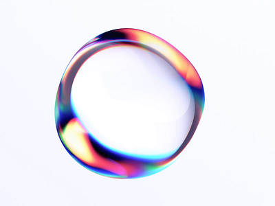 Iridescent bubble, endless animation 3d abstract animation background blender branding bubble clean colorful cover design dispersion holographic iridescent looping minimalist render shape simple template