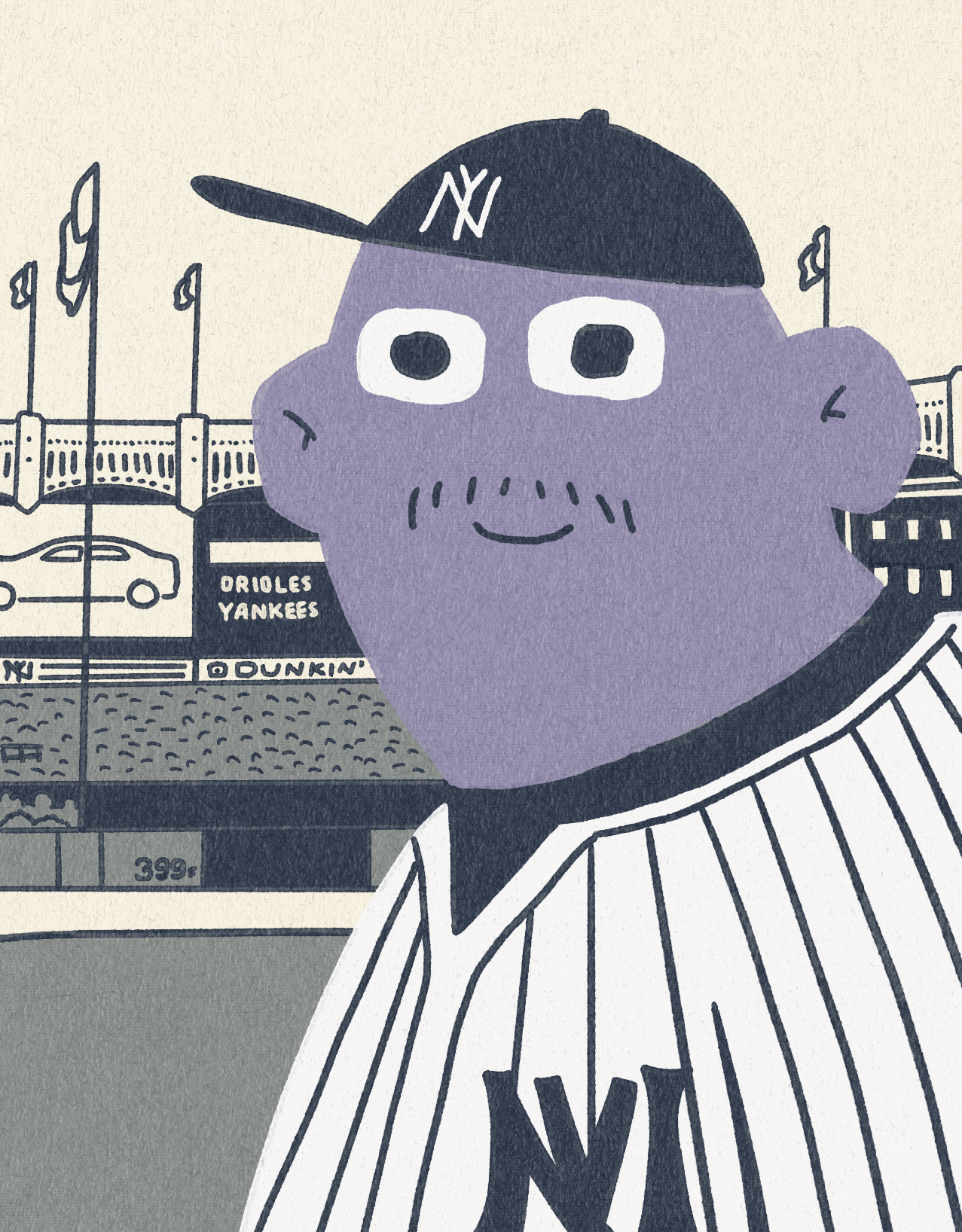 Yankees animation baseball character gif illustration loop mlb new york portrait sports yankees